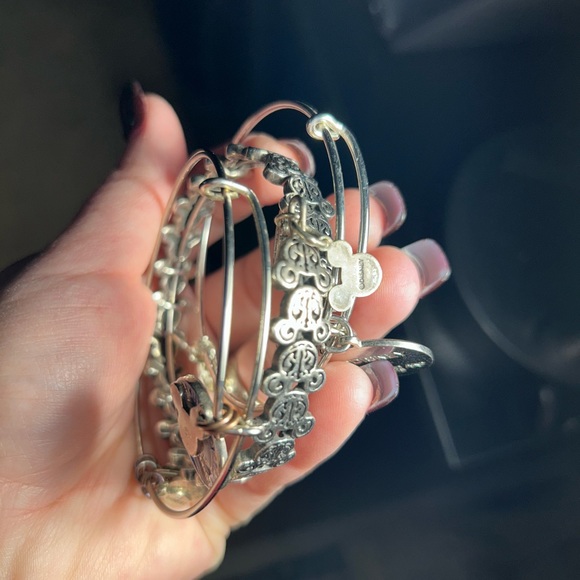 set of three Disney Alex and Ani, Pixar, silver bracelets, Mickey wrap around. - Picture 12 of 14